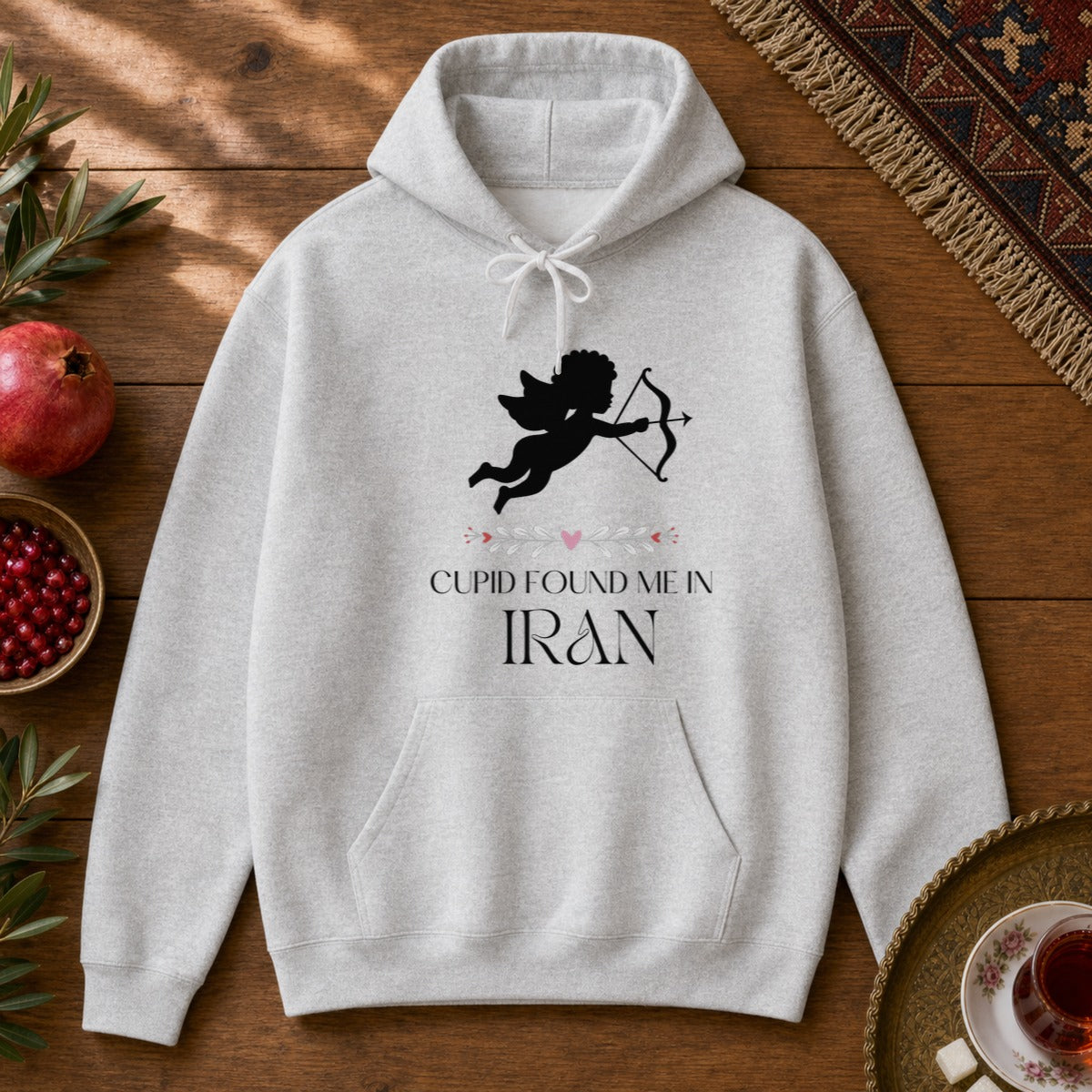 Cupid Found me in Iran Hoodie - Ash