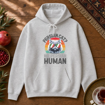 Persian Cat Human Hoodie - Ash