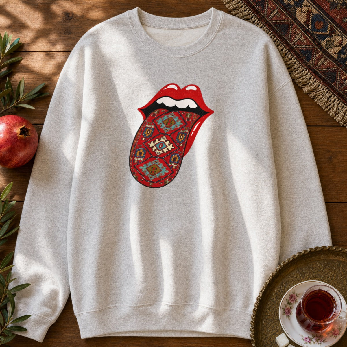Hot Lips Sweatshirt - Ash