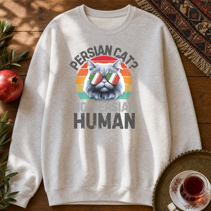 Persian Cat Human Sweatshirt - Ash