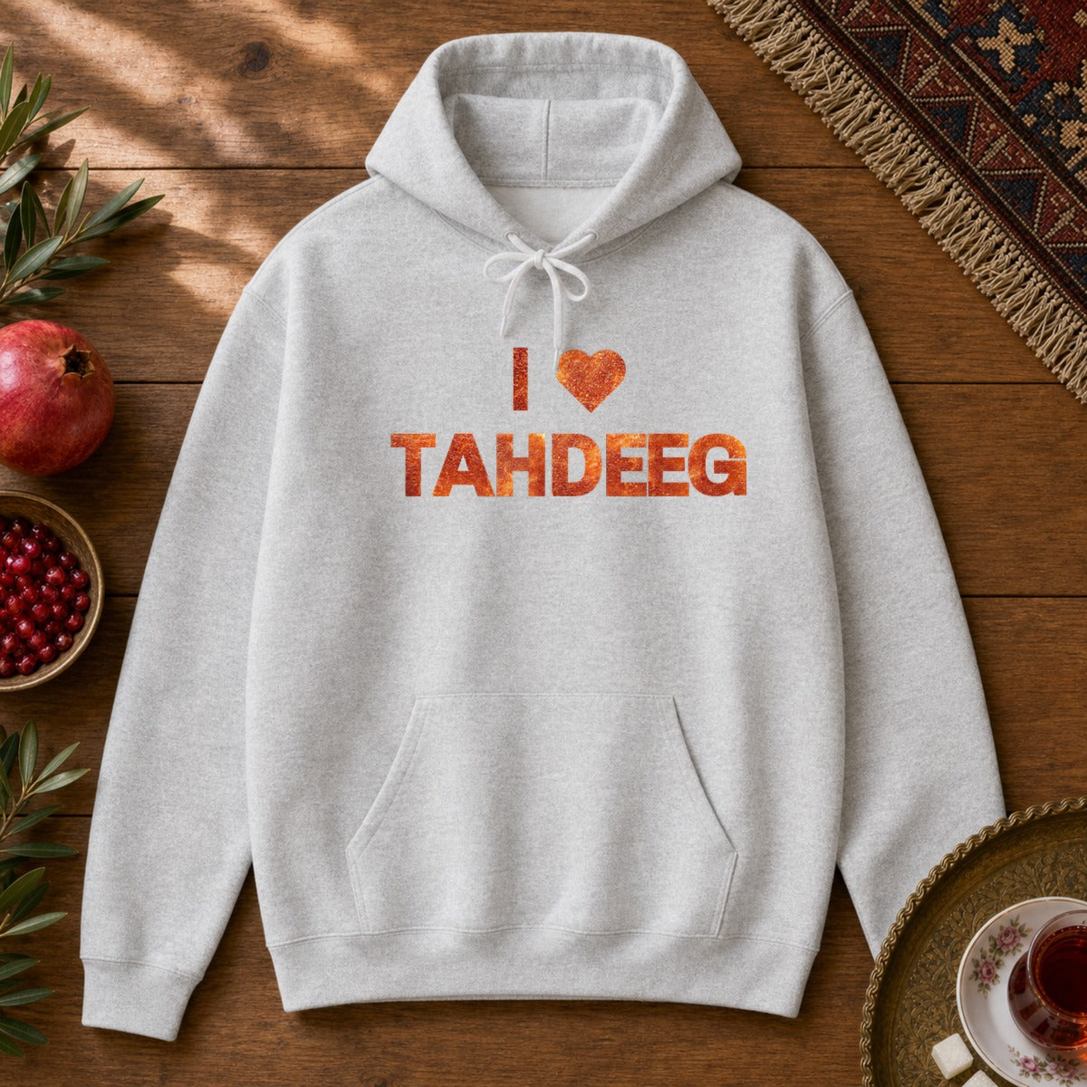 I Love Tahdeeg Hoodie - Ash