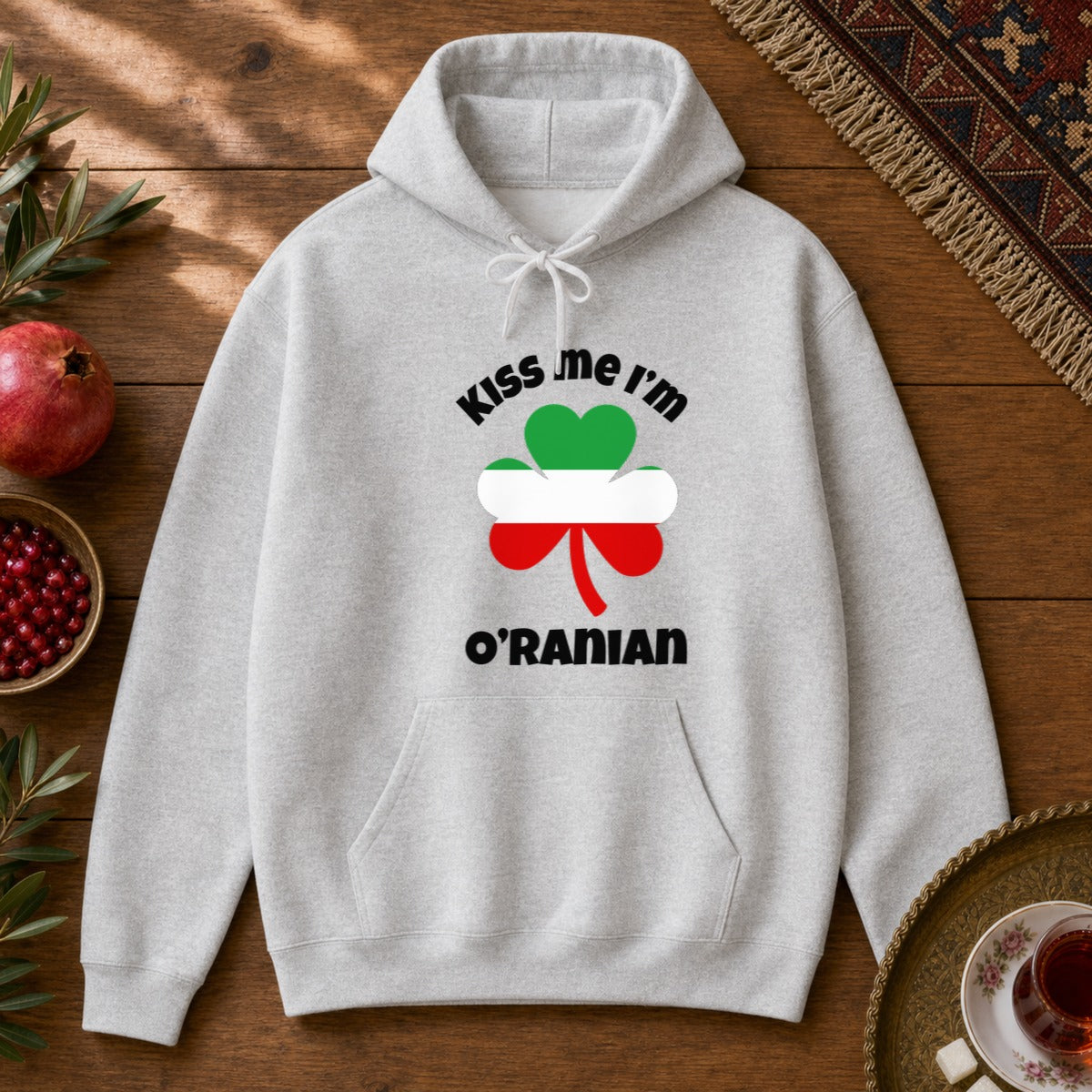 Kiss Me I'm O'Ranian Hoodie - Ash