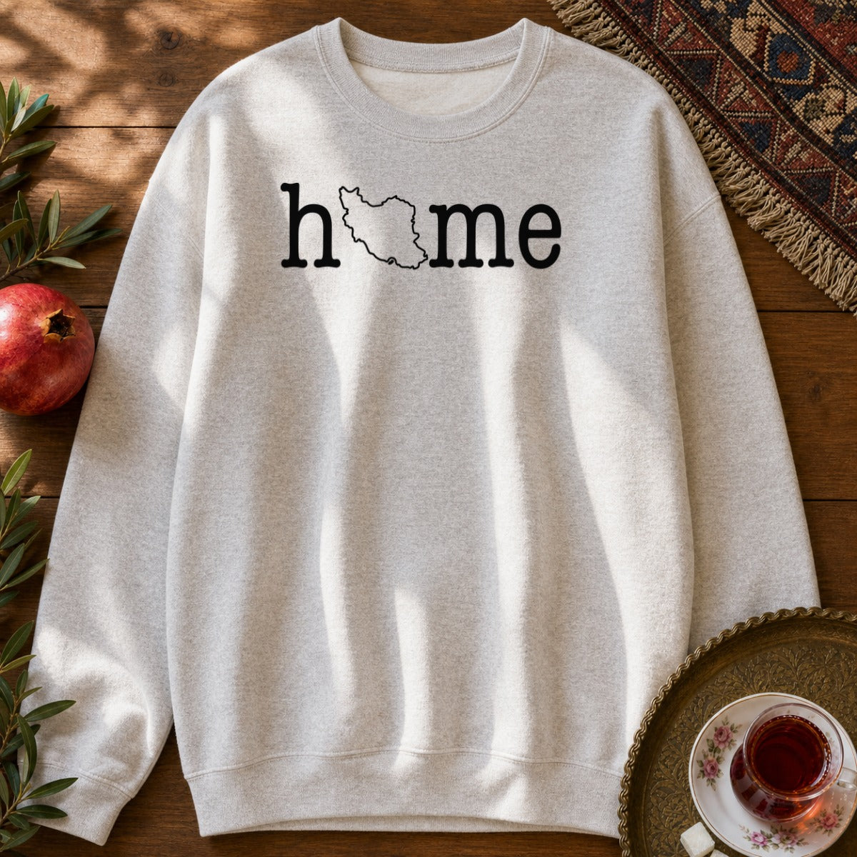 Iran Home Map Sweatshirt - Ash
