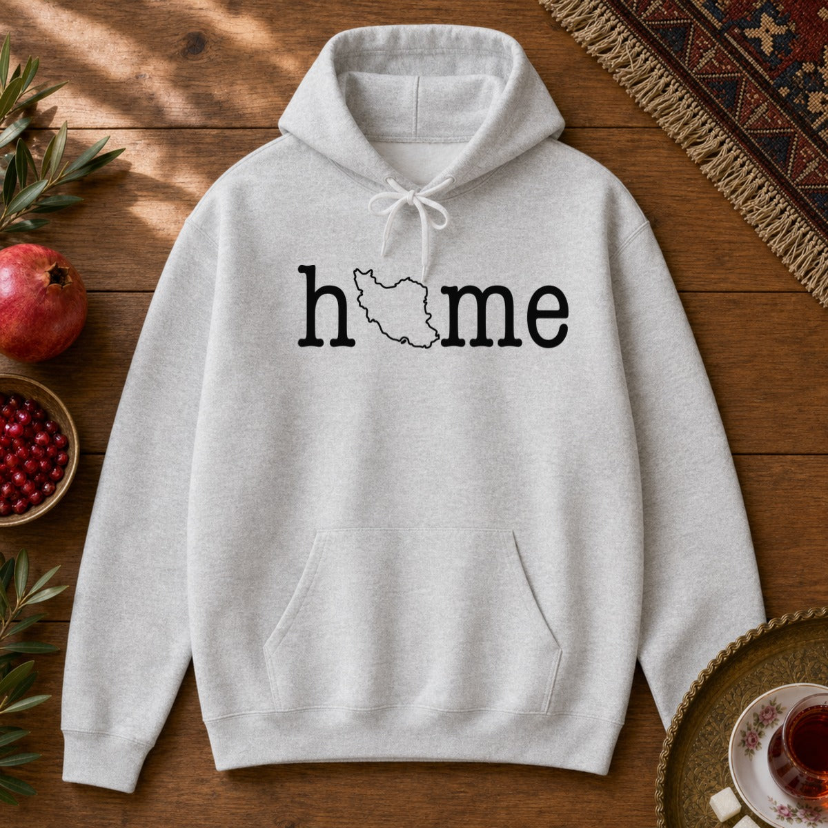 Iran Home Map Hoodie - Ash