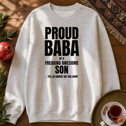 Proud Baba of a Son Sweatshirt - Ash