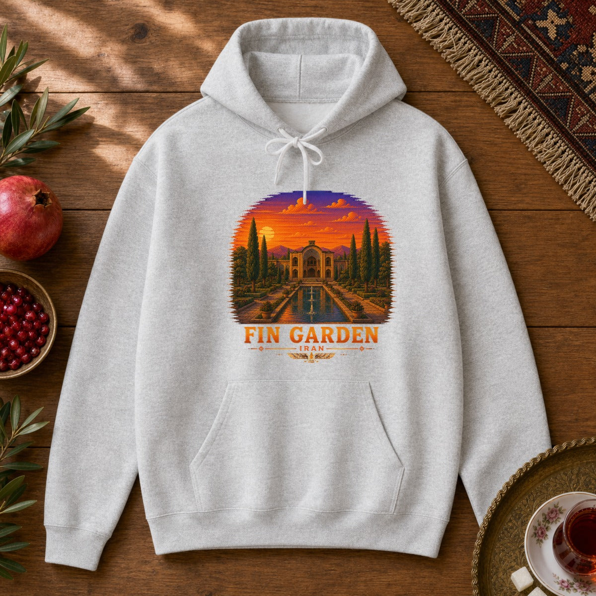Fin Garden - Pixel Art Hoodie - Ash