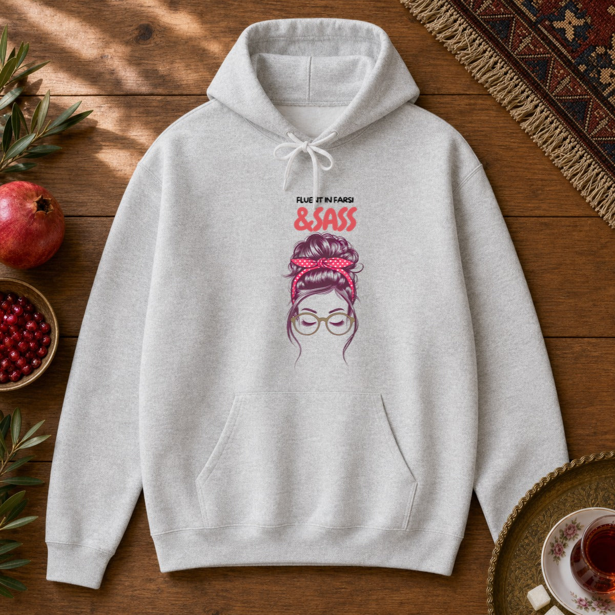 Fluent in Farsi & Sass Hoodie - Ash