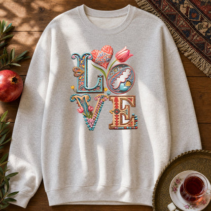 Persian Love Blossoms Sweatshirt - Ash