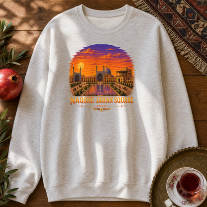 Naqshe Jahan Square - Pixel Art Sweatshirt - Ash