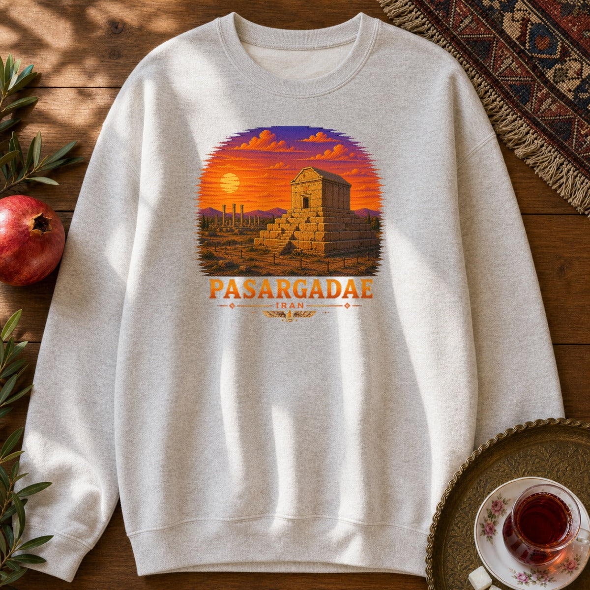 Pasargadae - Pixel Art Sweatshirt - Ash