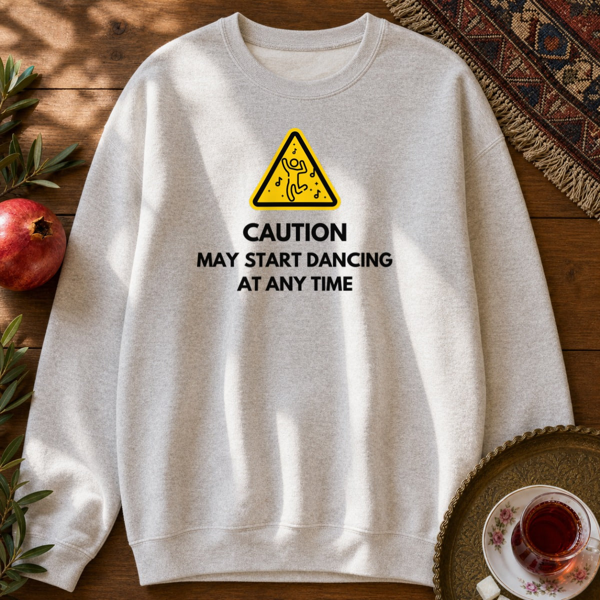 Dance Caution Sign Sweatshirt - Ash
