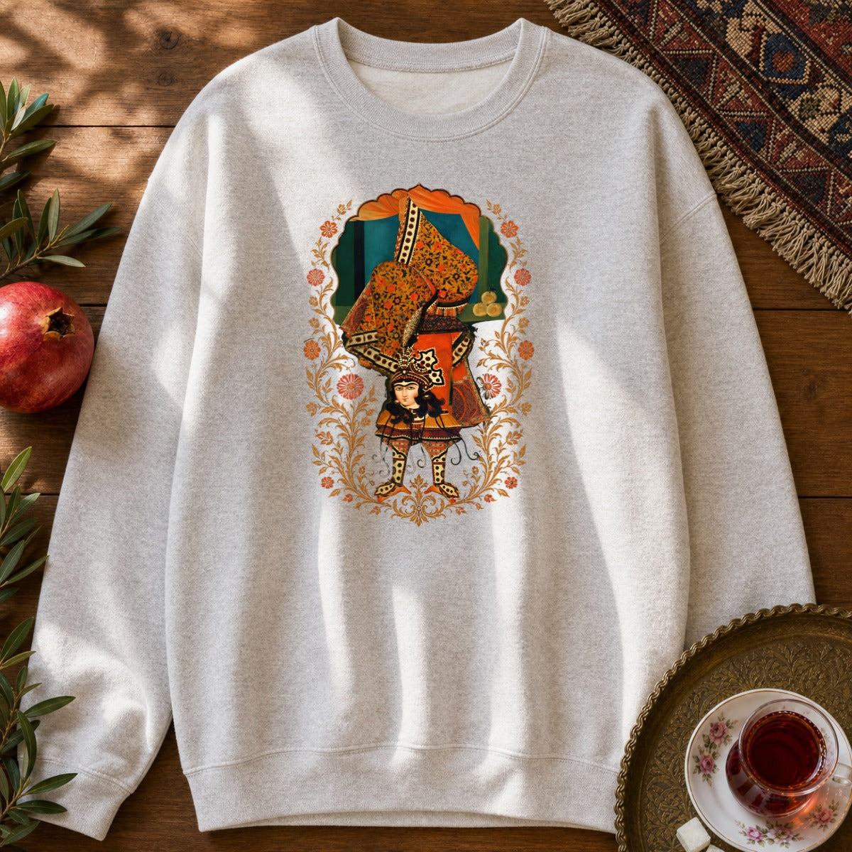 Balancing, Qajar Style Sweatshirt - Ash
