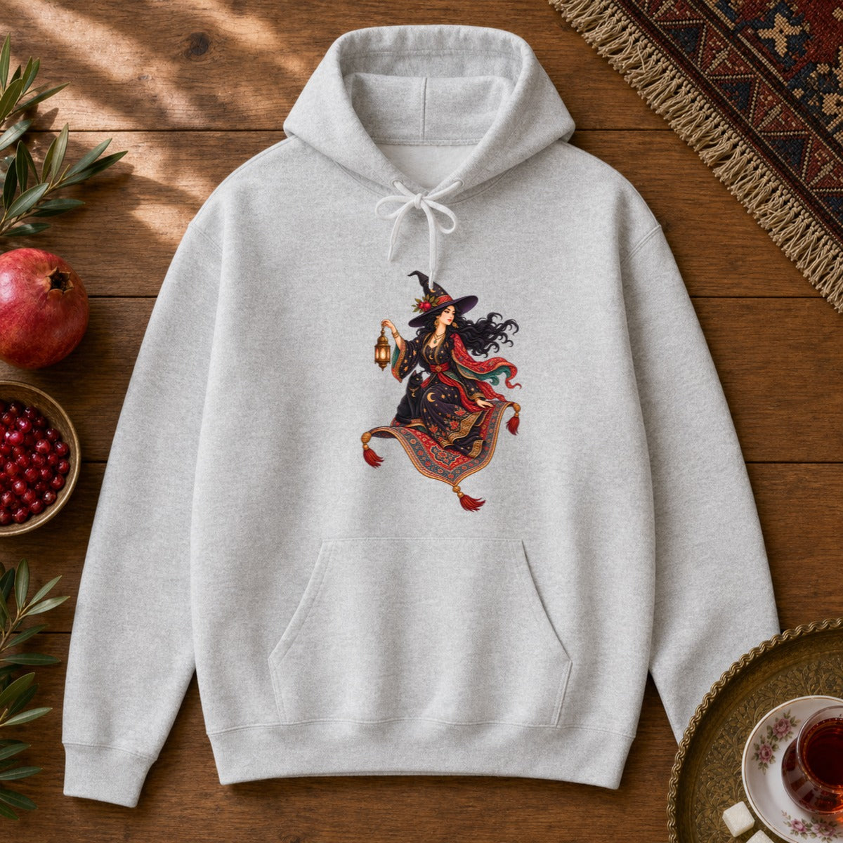 Witch and the Magic Carpet Hoodie - Ash