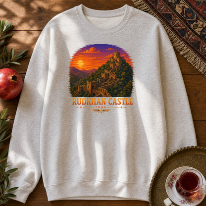 Rudkhan Castle - Pixel Art Sweatshirt - Ash
