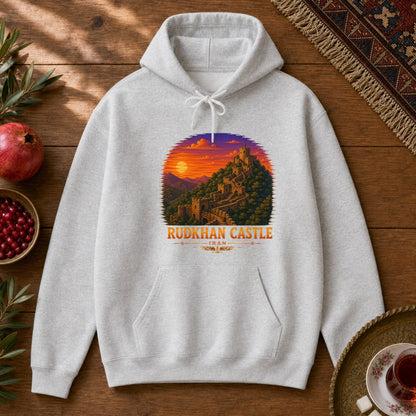 Rudkhan Castle - Pixel Art Hoodie - Ash