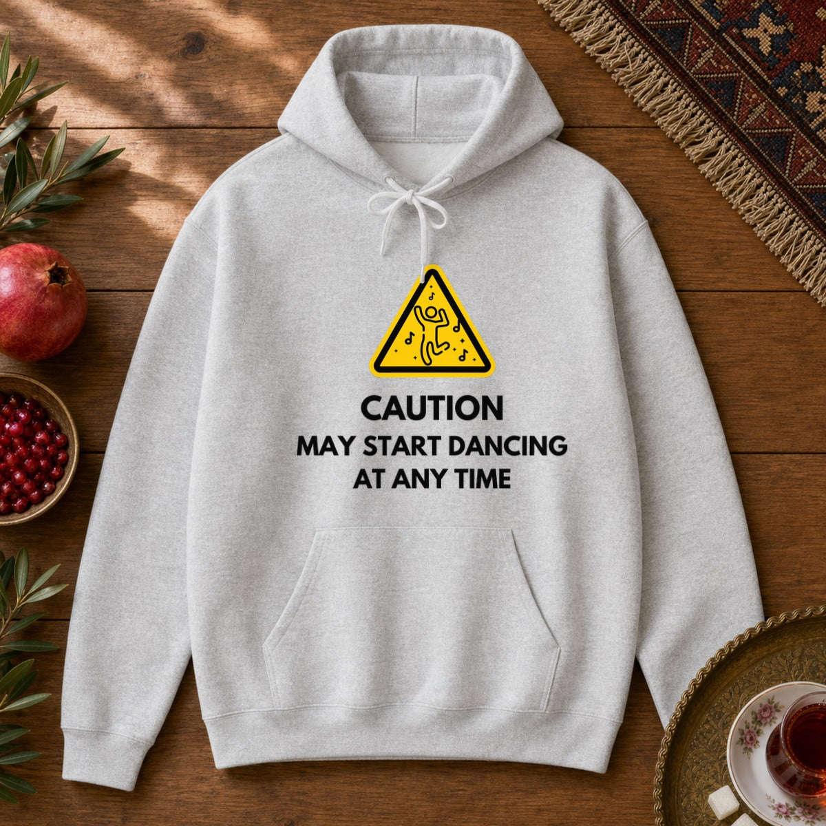 Dance Caution Sign Hoodie - Ash
