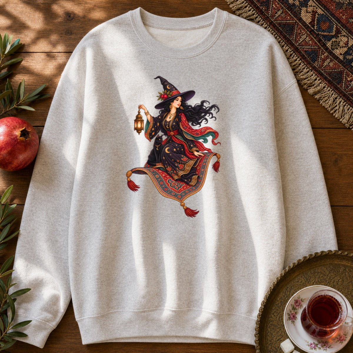Witch and the Magic Carpet Sweatshirt - Ash