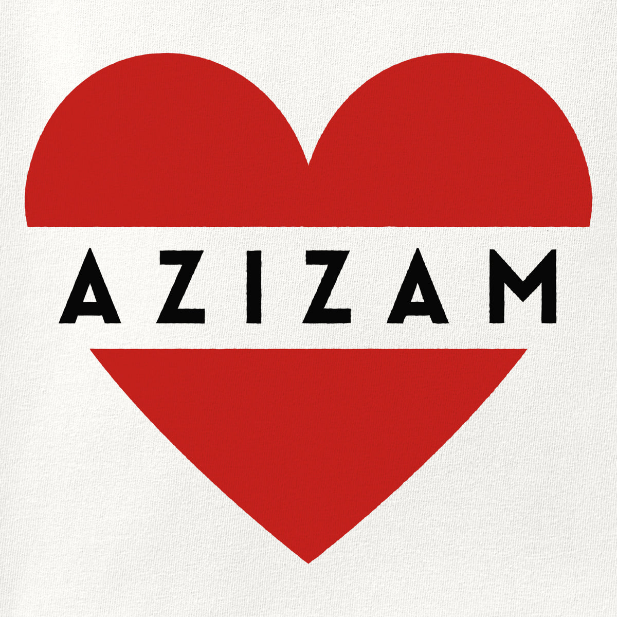 Close-up of the Azizam print showing ink detail on the fabric