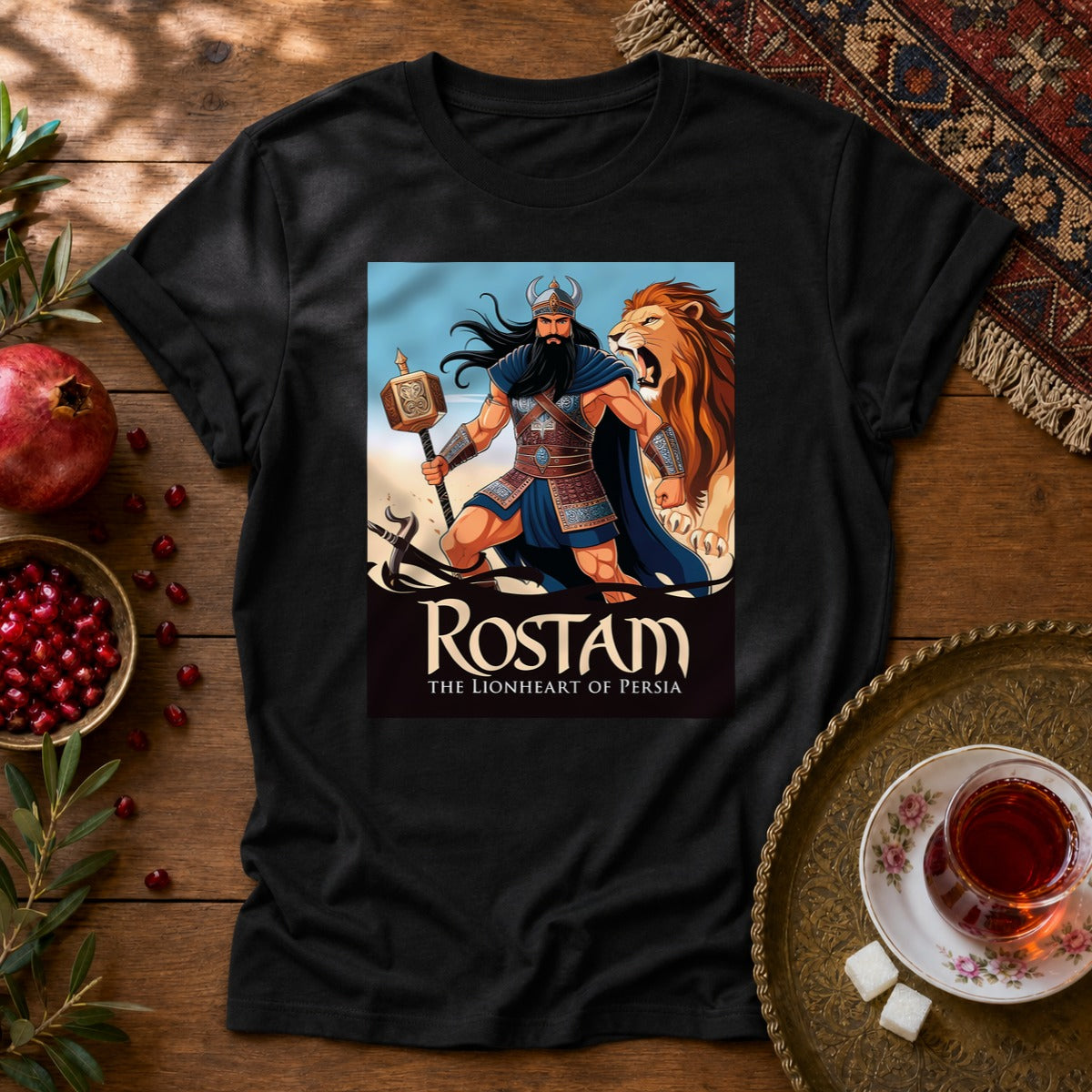 Rostam, the Lionheart of Persia Unisex T-Shirt - Black