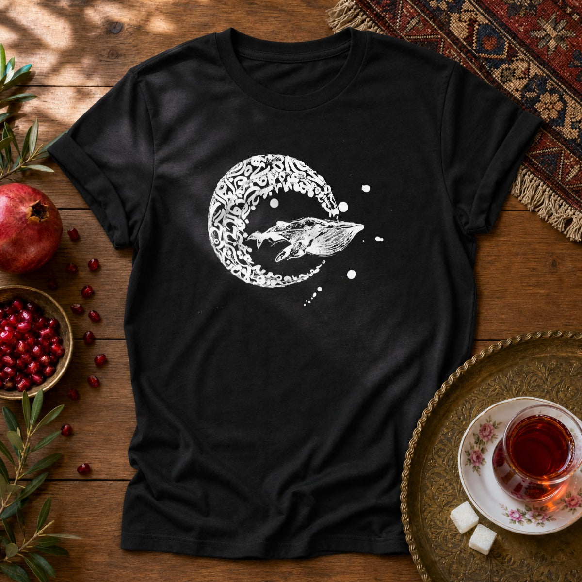 Whale Journey Unisex T-Shirt - Black