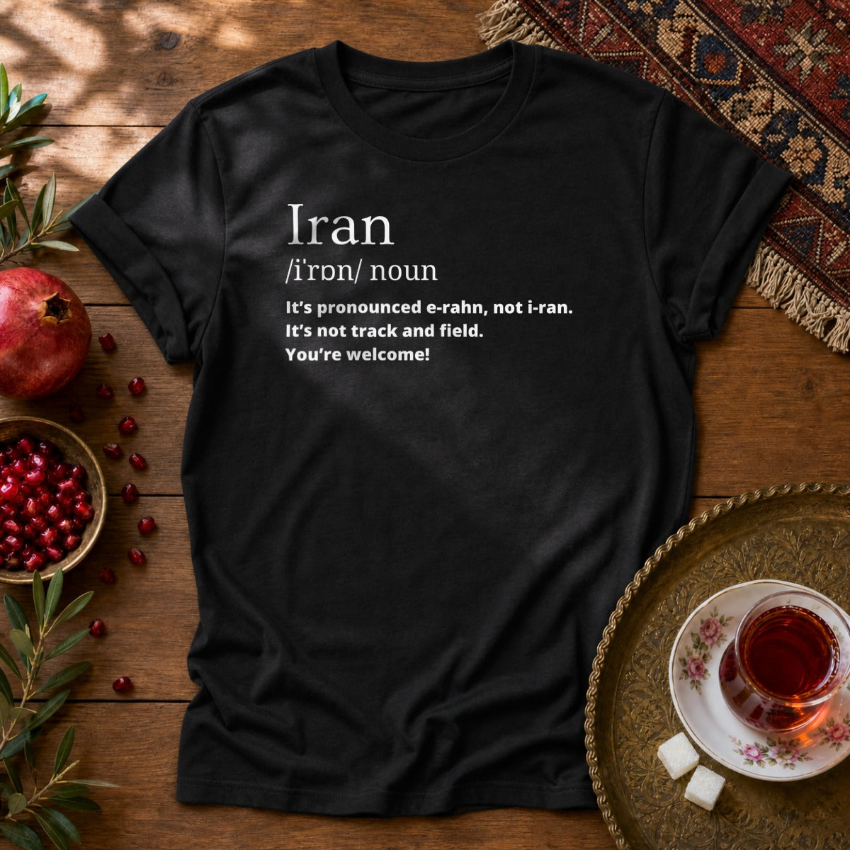 Iran Pronunciation Unisex T-Shirt - Black