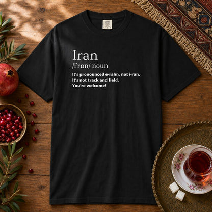 Iran Pronunciation Premium Tee - Black