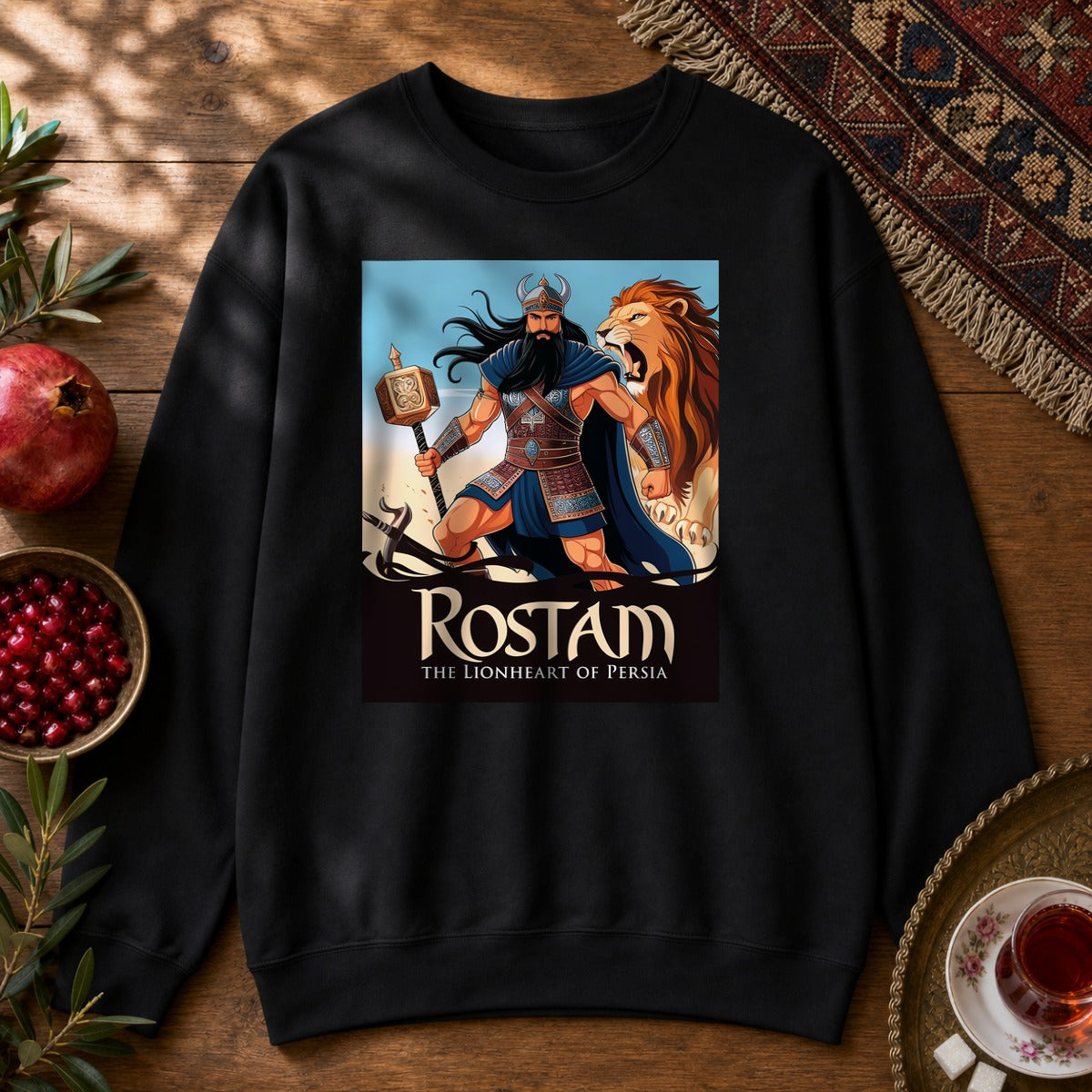 Rostam, the Lionheart of Persia Sweatshirt - Black