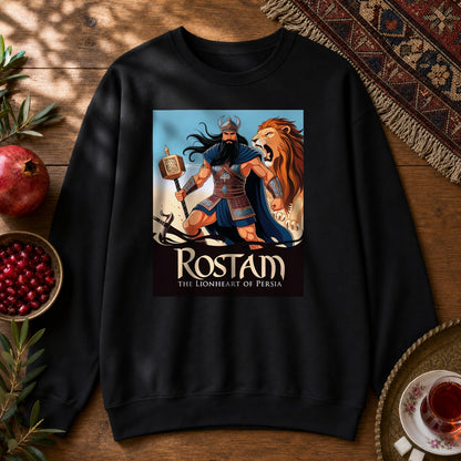 Rostam, the Lionheart of Persia Sweatshirt - Black