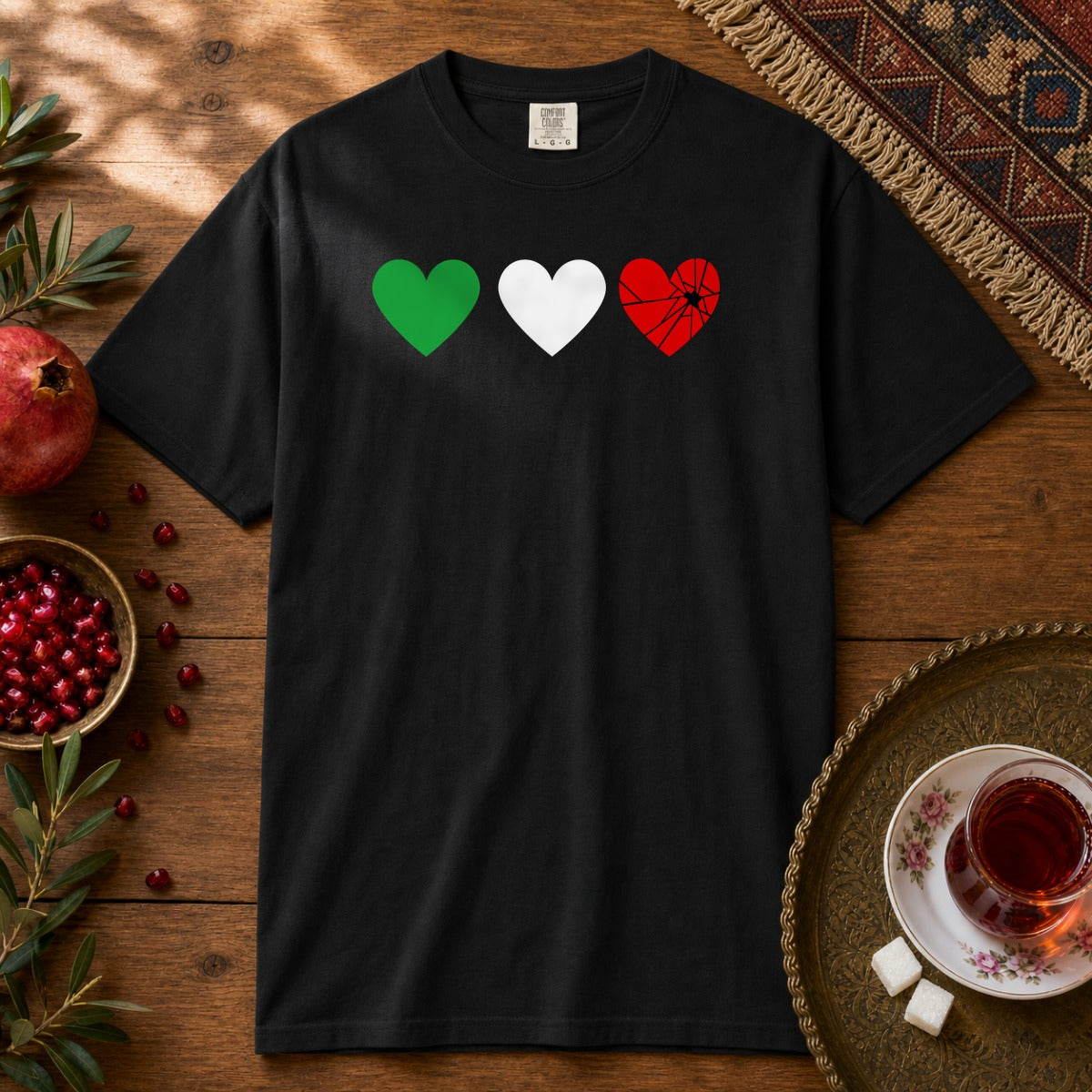 Iran Shattered Heart Premium Tee - Black