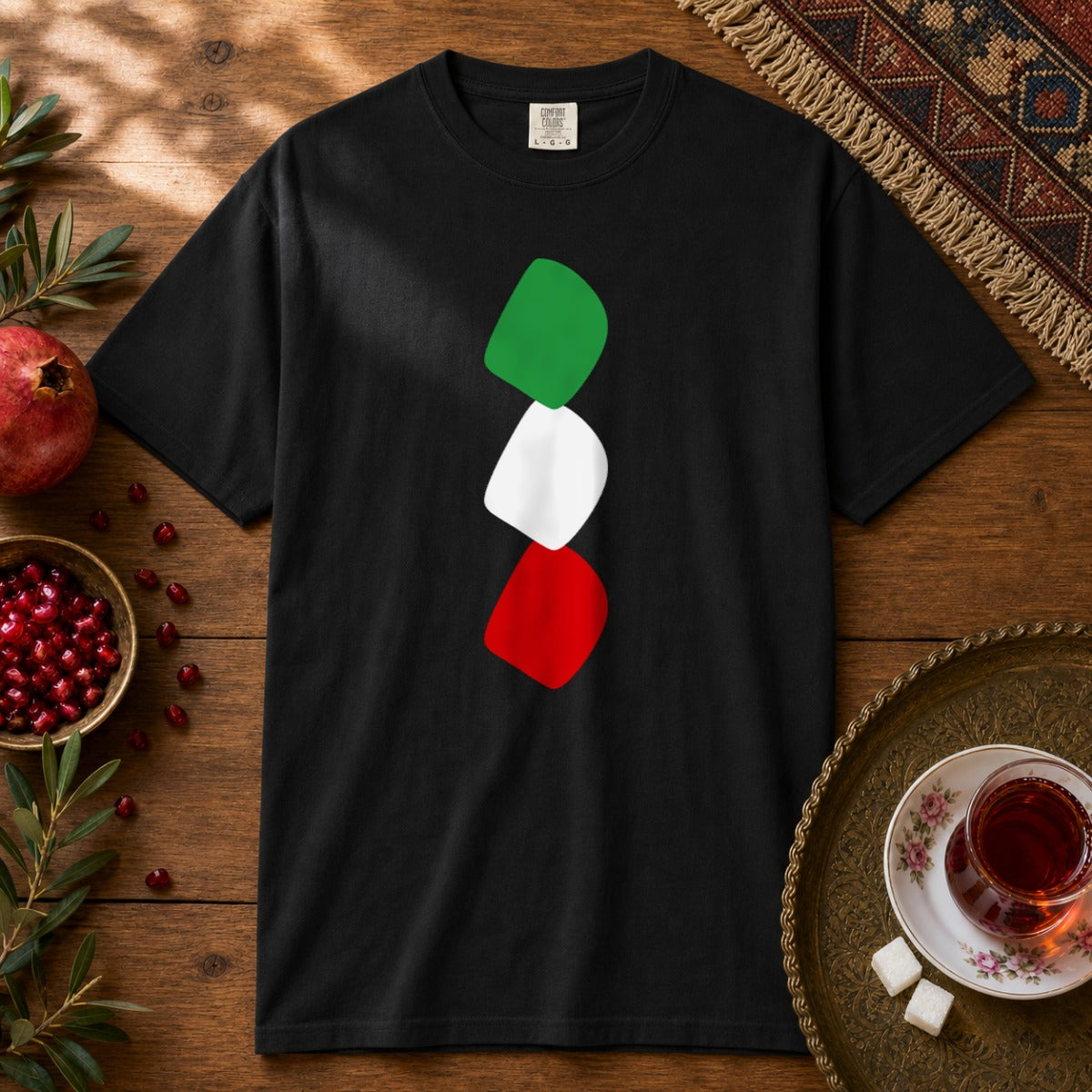 3 Noqte Iran Flag Premium Tee - Black