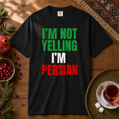 I'M NOT YELLING, I'M PERSIAN Premium Tee - Black