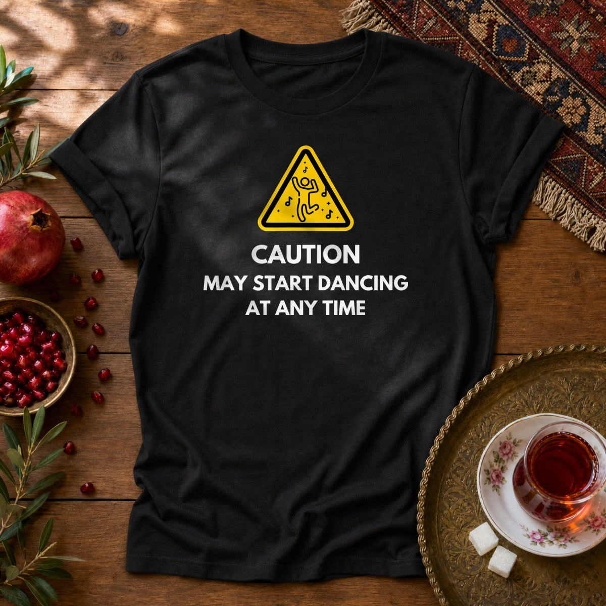 Dance Caution Sign Unisex T-Shirt - Black