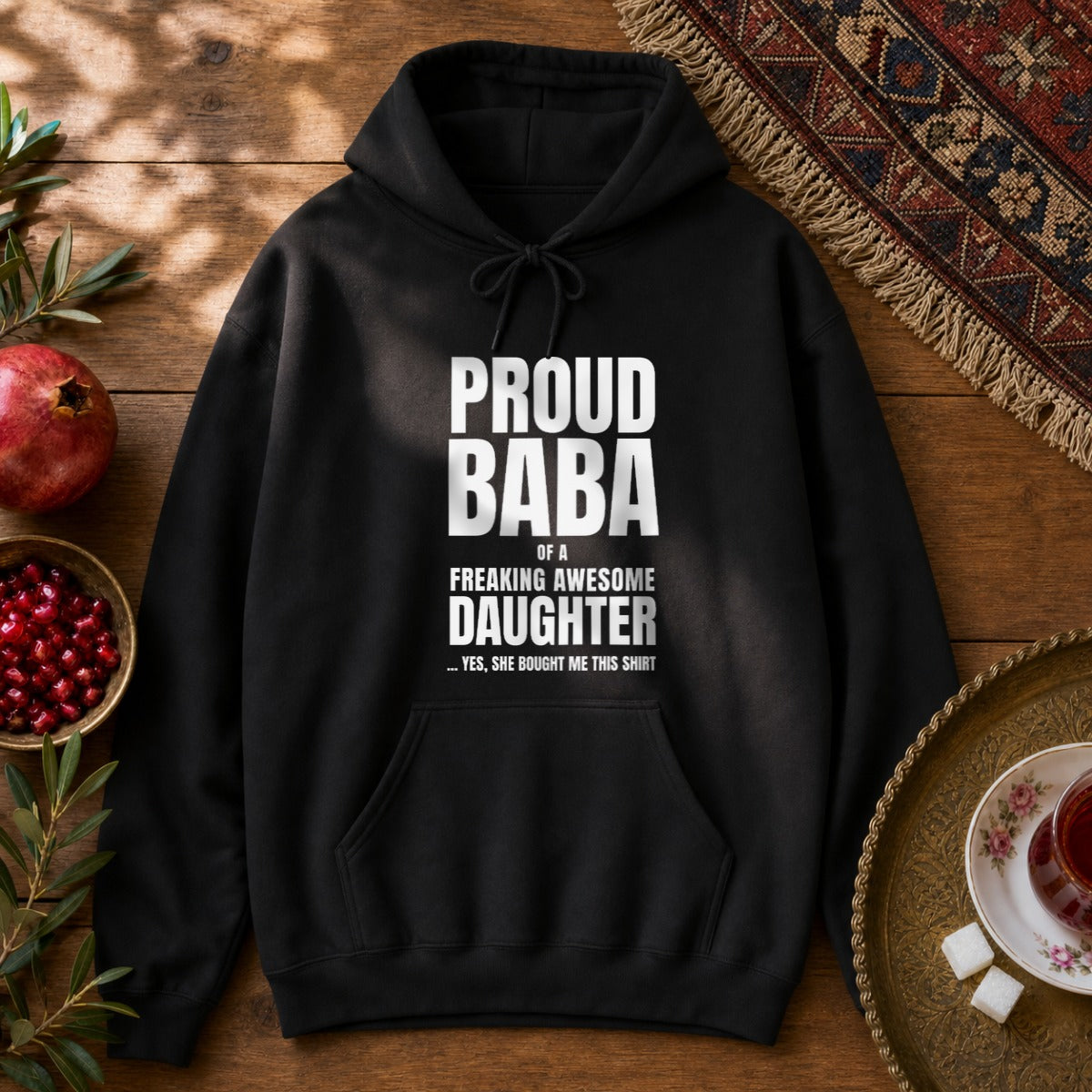 Proud Baba of a Daughter Hoodie - Black