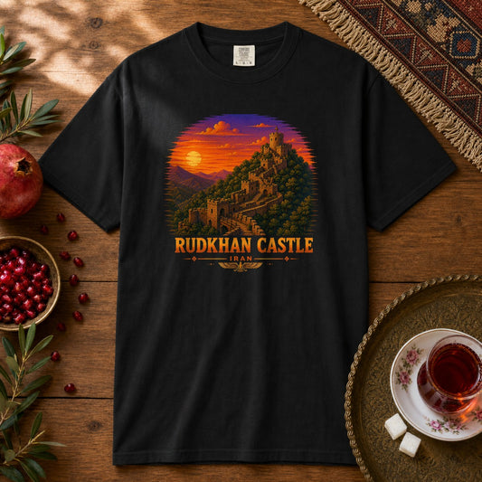Rudkhan Castle - Pixel Art Premium Tee - Black