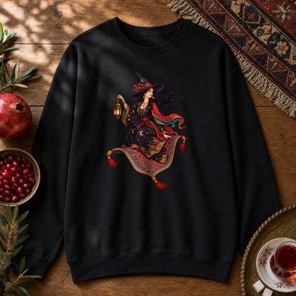 Witch and the Magic Carpet Sweatshirt - Black