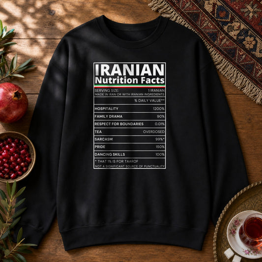 Iranian Nutrition Facts Sweatshirt - Black