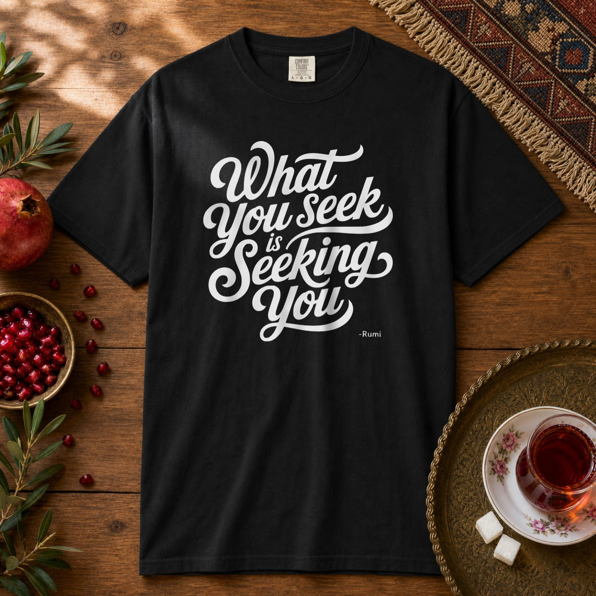 What you seek is seeking you - Rumi Premium Tee - Black