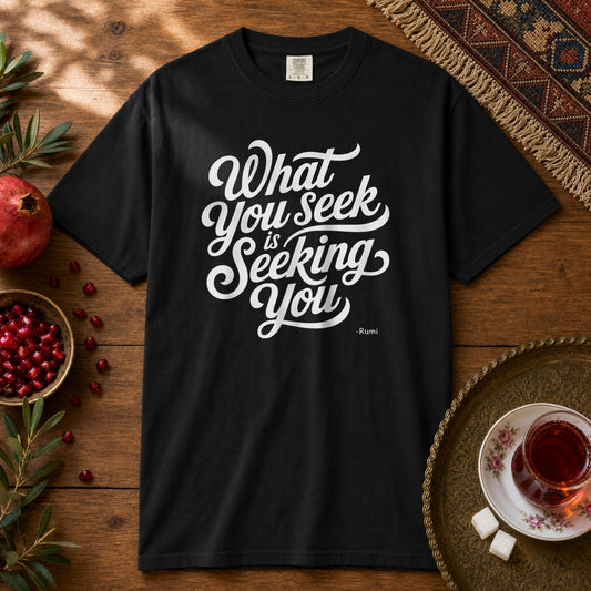 What you seek is seeking you - Rumi Premium Tee - Black