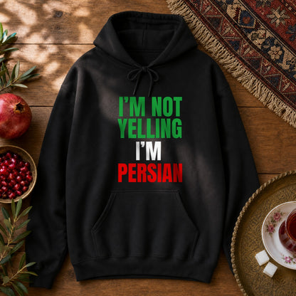 I'M NOT YELLING, I'M PERSIAN Hoodie - Black