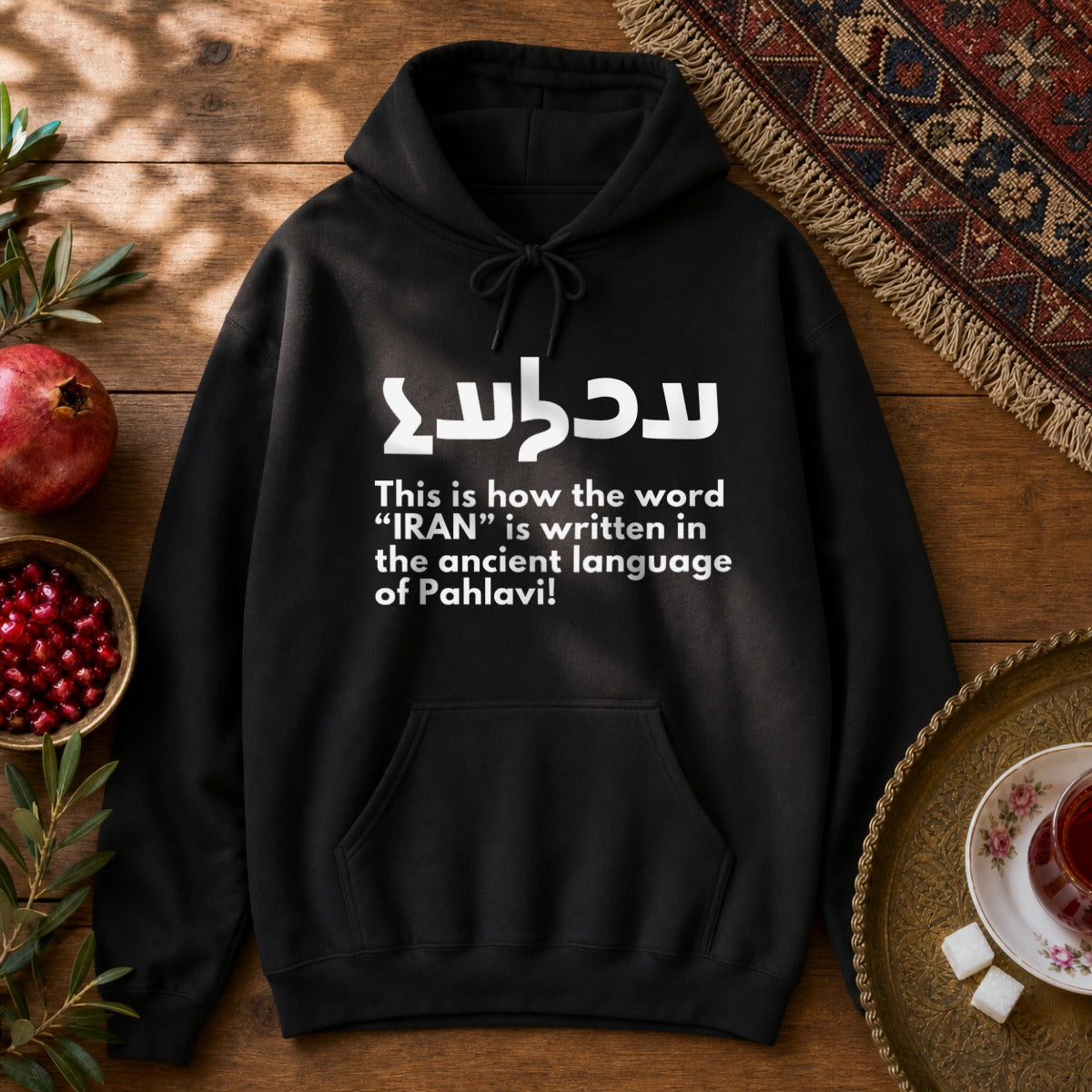 Write Iran Ancient Way Hoodie - Black