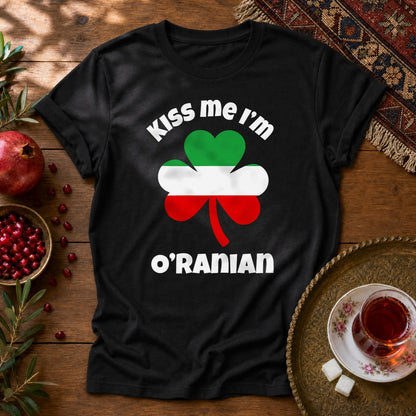 Kiss Me I'm O'Ranian Unisex T-Shirt - Black