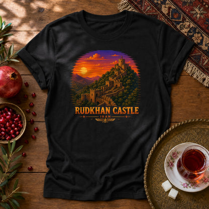 Rudkhan Castle - Pixel Art Unisex T-Shirt - Black
