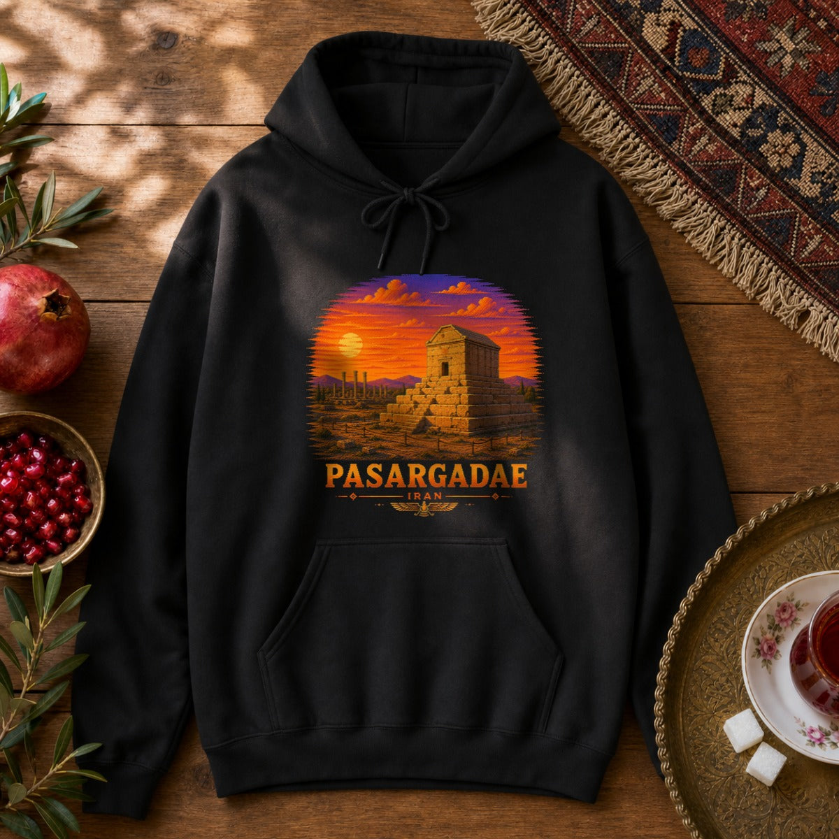 Pasargadae - Pixel Art Hoodie - Black