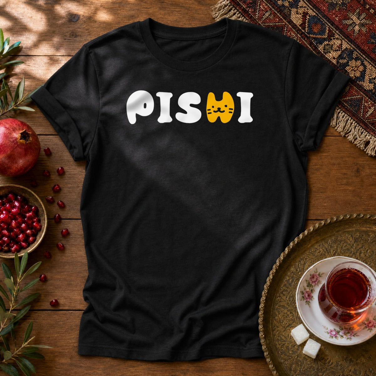 Pishi Type Unisex T-Shirt - Black