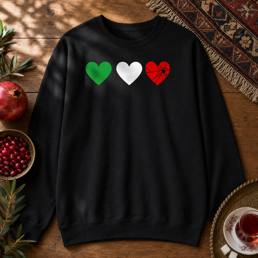 Iran Shattered Heart Sweatshirt - Black