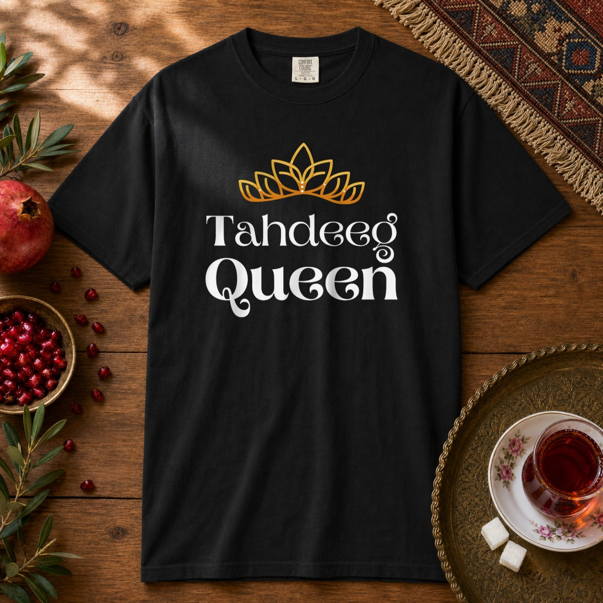Tahdeeg Queen Premium Tee - Black