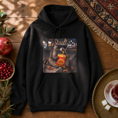 Pofak Raccoon Hoodie - Black