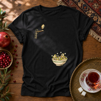 Diving Pistachio Unisex T-Shirt - Black