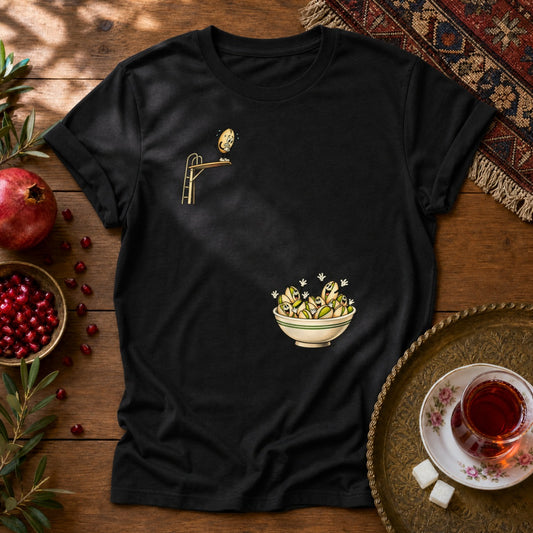 Diving Pistachio Unisex T-Shirt - Black