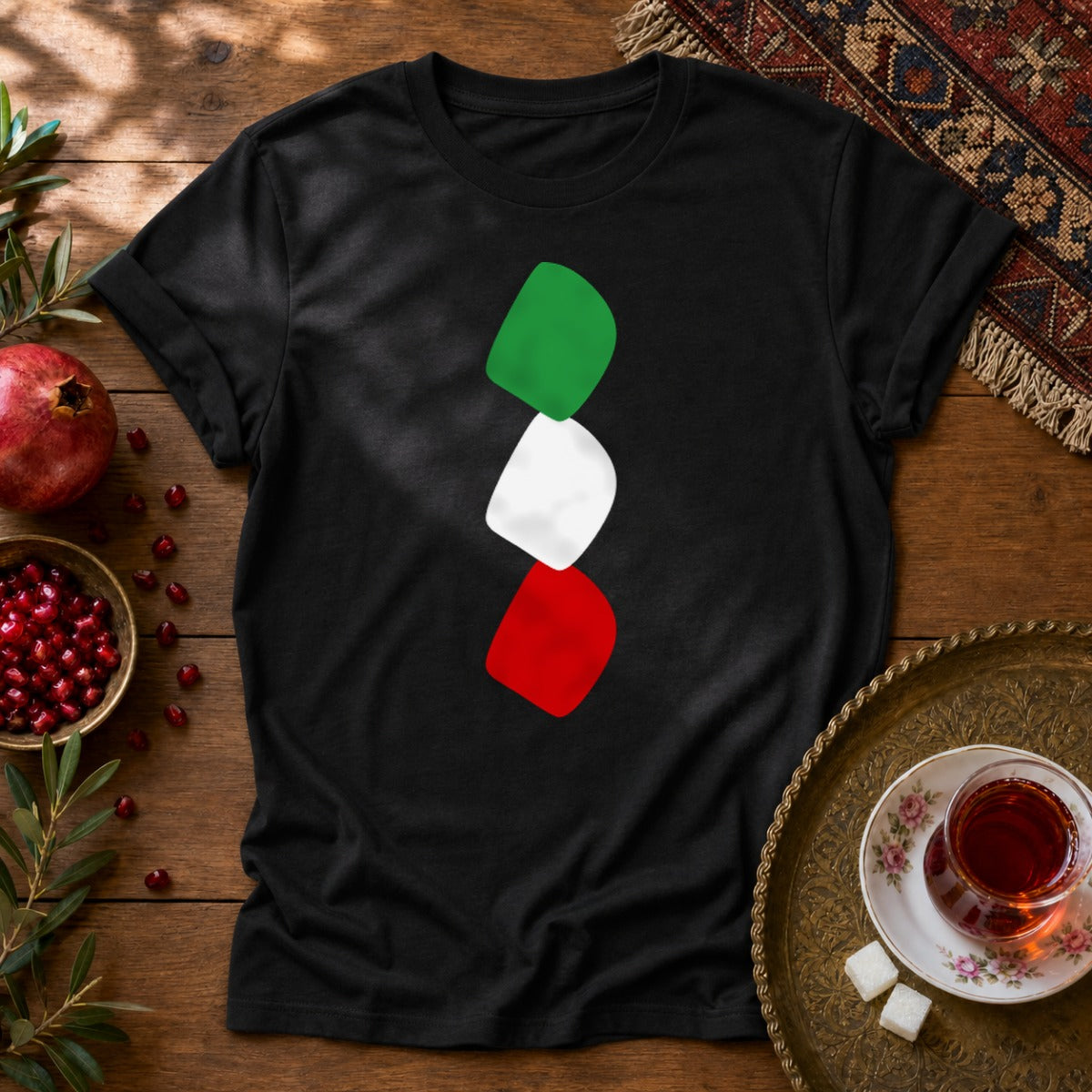 3 Noqte Iran Flag Unisex T-Shirt - Black